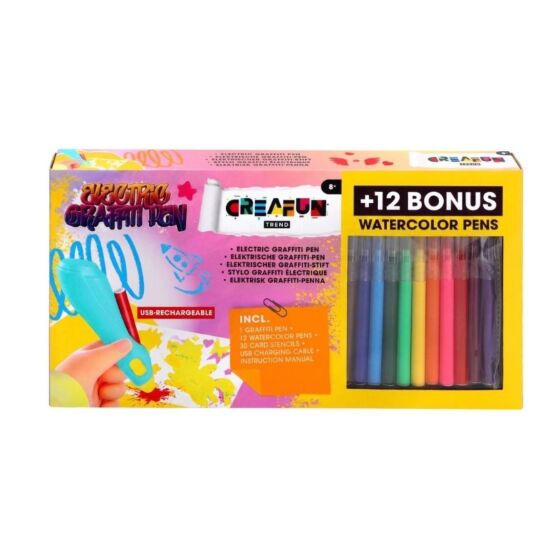 Creafun Trend elektrisk graffitipenna med 30 schabloner
