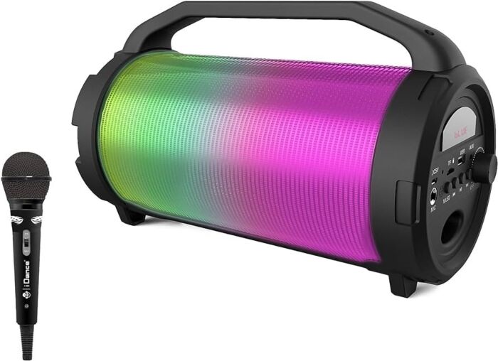 iDance Cyclone 400 trådløs bluetooth karaoke-højttaler med LED og en mikrofon