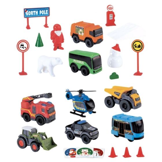Dickie Toys adventskalender med fordon – 24 luckor