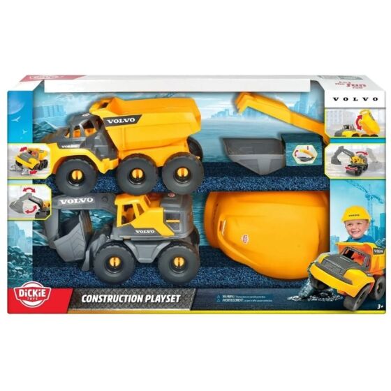 Dickie Toys Volvo anläggningslekset med hjälm – 4 delar