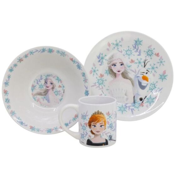 Disney Frozen Barnservis i keramik - 3 delar i presentask