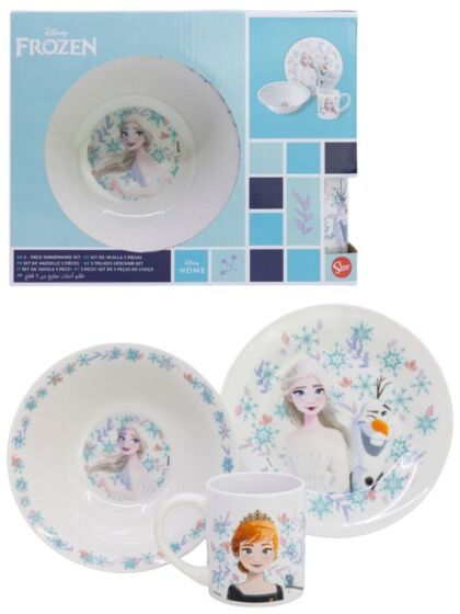 Disney Frozen Barnservis i keramik - 3 delar i presentask