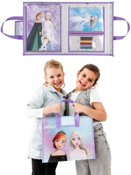 Disney Frozen tegnesett i veske med klistremerker