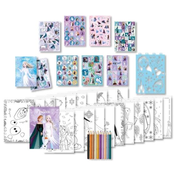 Disney Frozen tegnesett i veske med klistremerker