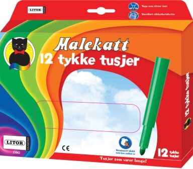 Malekatt 12 tykke tuscher