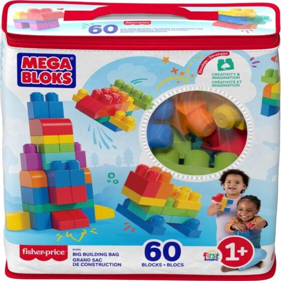 Fisher Price First Builders - Mega Bloks byggklossar för de minsta - 60 delar - blå