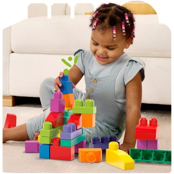 Fisher Price First Builders - Mega Bloks byggklossar för de minsta - 60 delar - blå