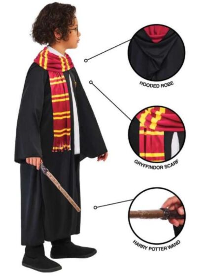 Harry Potter utkledningssett med kappe og tilbehør i koffert - 6-9 år
