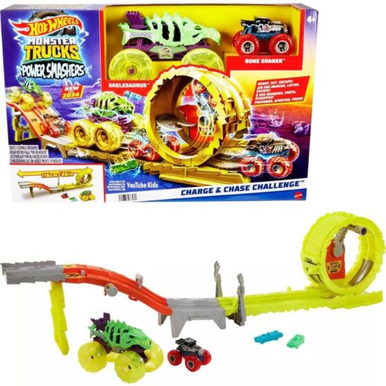 Hot Wheels Monster Trucks Race and Chase Bilbane med 2 biler