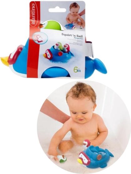 Bkids Infantino Babyleke flytende pingviner - badeleke