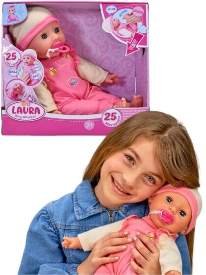 Laura Baby Whoopee babydocka med 25 ljud - 38 cm