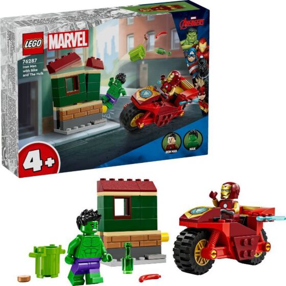 LEGO Super Heroes 76287 Marvel Iron Man med motorsykkel og Hulken