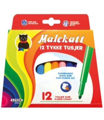 Malekatt 12 tykke tuscher