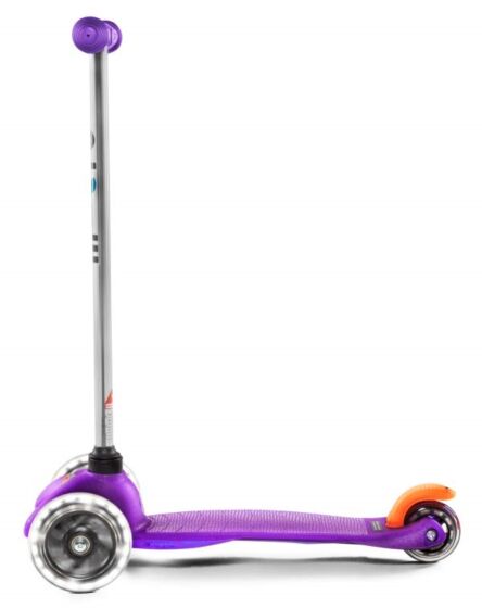 Micro Mini LED Purple sparkcykel med tre hjul - lysande hjul