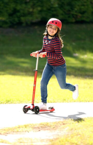 Micro Maxi Deluxe sparkesykkel for barn 5-12 år - tre hjul - rosa