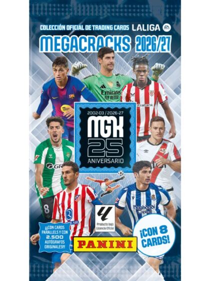 Panini LALIGA Megacracks 2026/27 boosterpakke med 8 fotballkort