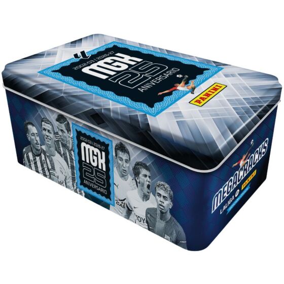 Panini LALIGA Megacracks 2026/27 Mega Tin - metallboks med 35 eksklusive fotballkort