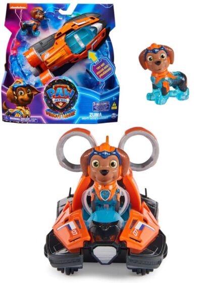 Paw Patrol Mighty Movie Storfilmen - Zuma Mighty Hovercraft leksaksbåt med figur - ljud och ljus