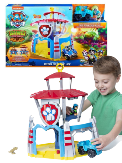 PAW Patrol Dino Rescue HQ - lekesett med valp, kjøretøy og en dinosaur