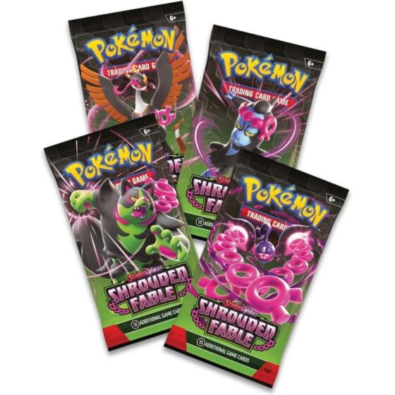 Pokemon TCG: Shrouded Fable eske med Kingambit kunskort og boosterpakker