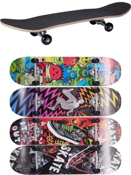 Skateboard i trä med assorterat motiv – 79 cm