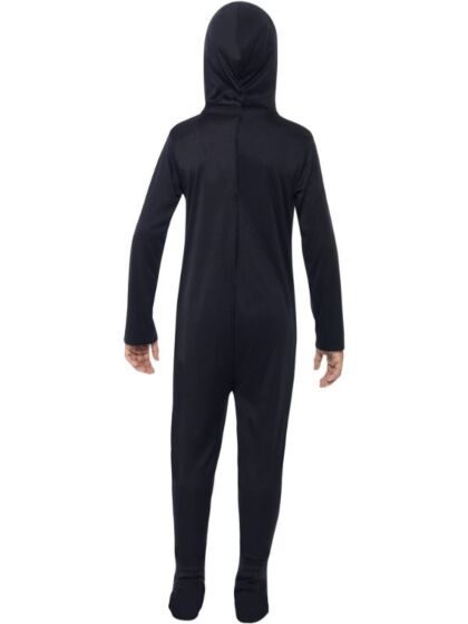 Skjelettkostyme til barn med hette - 10-12 år - 145–158 cm