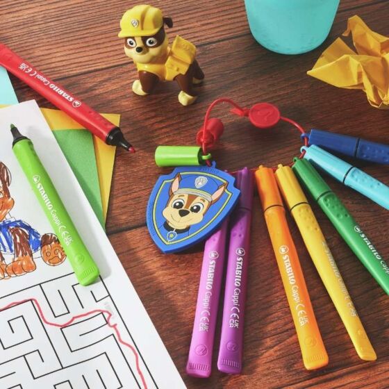 STABILO Cappi PAW Patrol färgpennor med Chase-hänge – 12 st.