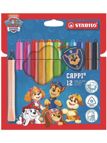 STABILO Cappi PAW Patrol färgpennor med Chase-hänge – 12 st.
