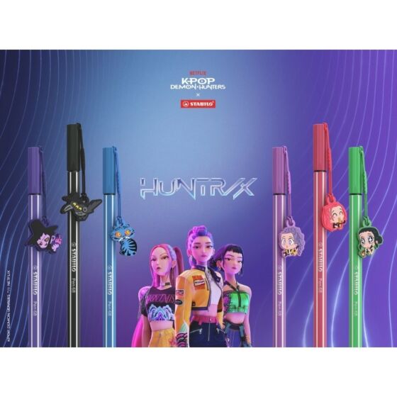 STABILO Pen 68 KPop Demon Hunters tuscher med hänge – HUNTR/X 3 st.