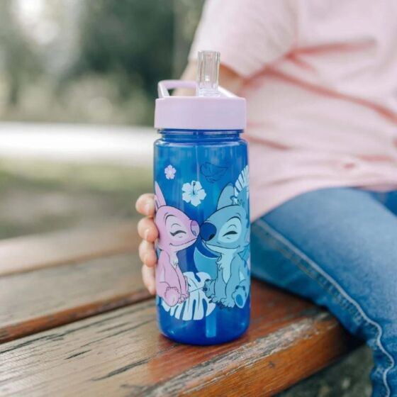 Disney Stitch drikkeflaske 500 ml - med integrert sugerør