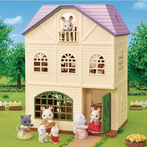 Sylvanian Families Wisteria Terrace 2-etagers hus med figurer og møbler