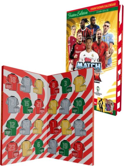 Topps Match Attax Champions League Julekalender 2024 med fodboldkort