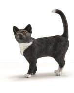 Schleich katt, stående - svart og hvit 13770