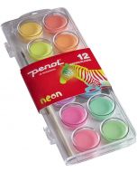 Penol Neon maleskrin med pensel - 12 farger vannmaling 16000153