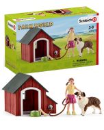Schleich Farm World Hundehus med hund og figur 42376
