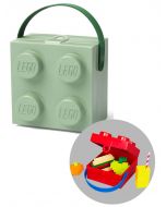 LEGO Storage 40240004 - matboks med håndtak og 4 knoptter  i dus grønn