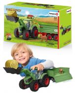 Schleich Farm World traktor med trailer, figur og tilbehør 42379