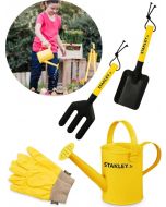 Stanley hagesett til barn - hansker, spade, lukeklo og vannkanne - gul SGH008-04-SY