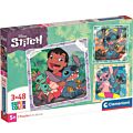 Clementoni Disney Stitch puslespill 3x48 brikker