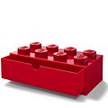 LEGO Storage Desk Drawer 8 Brick - opbevaringsklods med 1 skuffe - 32 x 16 cm - bright red