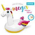 Intex Mega Unicorn Island - oppustelig hvid enhjørning - 251 x 163 cm