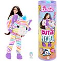 Barbie Cutie Reveal Zebra dukke med regnbue-stribet zebrakostume