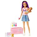 Barbie Skipper barnepige dukke med baby minidukke og babyseng