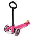 Micro Mini 3in1 Pink sparkesykkel med tre hjul - med avtagbart sete og barnehåndtak - rosa