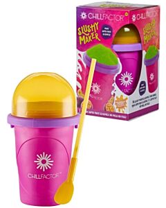 Chillfactor Slushy Maker Passionfruit Party kopp med lokk og sugerør for å lage slush hjemme