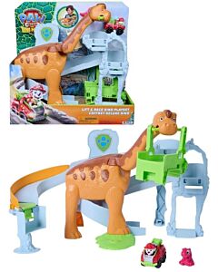 PAW Patrol Dino Movie dinosaurbane-legesæt med stor dinosaur, køretøj og figur i farverigt design