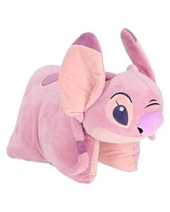 Disney Lilo & Stitch Angel 2-i-1 kosepute i rosa og lilla, vist fra siden i kosedyrform.