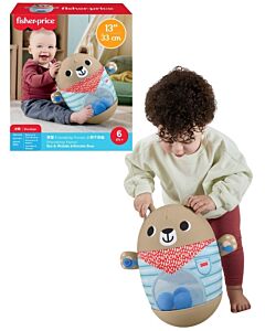 Fisher-Price Friendship Forest gungbjörn aktivitetsleksak 33 cm med viktad bas och rörliga bollar i magen