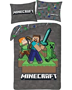 Minecraft Steve og Alex sengesett i bomull - 140x200 cm