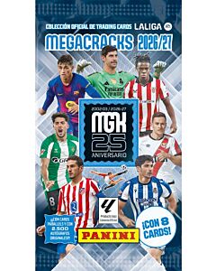 Panini LALIGA Megacracks 2026/27 boosterpakke med 8 fotballkort PAN3904